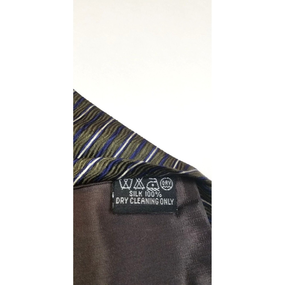 Martin Wong‎ Collection Multicolor REPP Geometric Men's Silk Pointed Tie - Picture 4 of 6